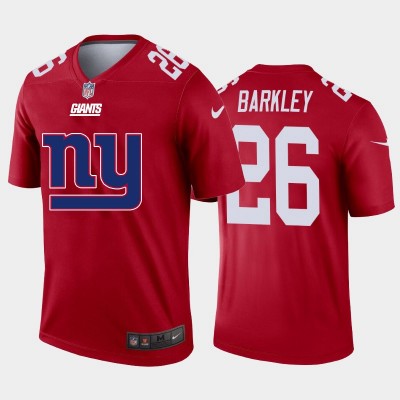 New York Giants #26 Saquon Barkley Red Men's Nike Big Team Logo Vapor Limited NFL Jersey Men's
